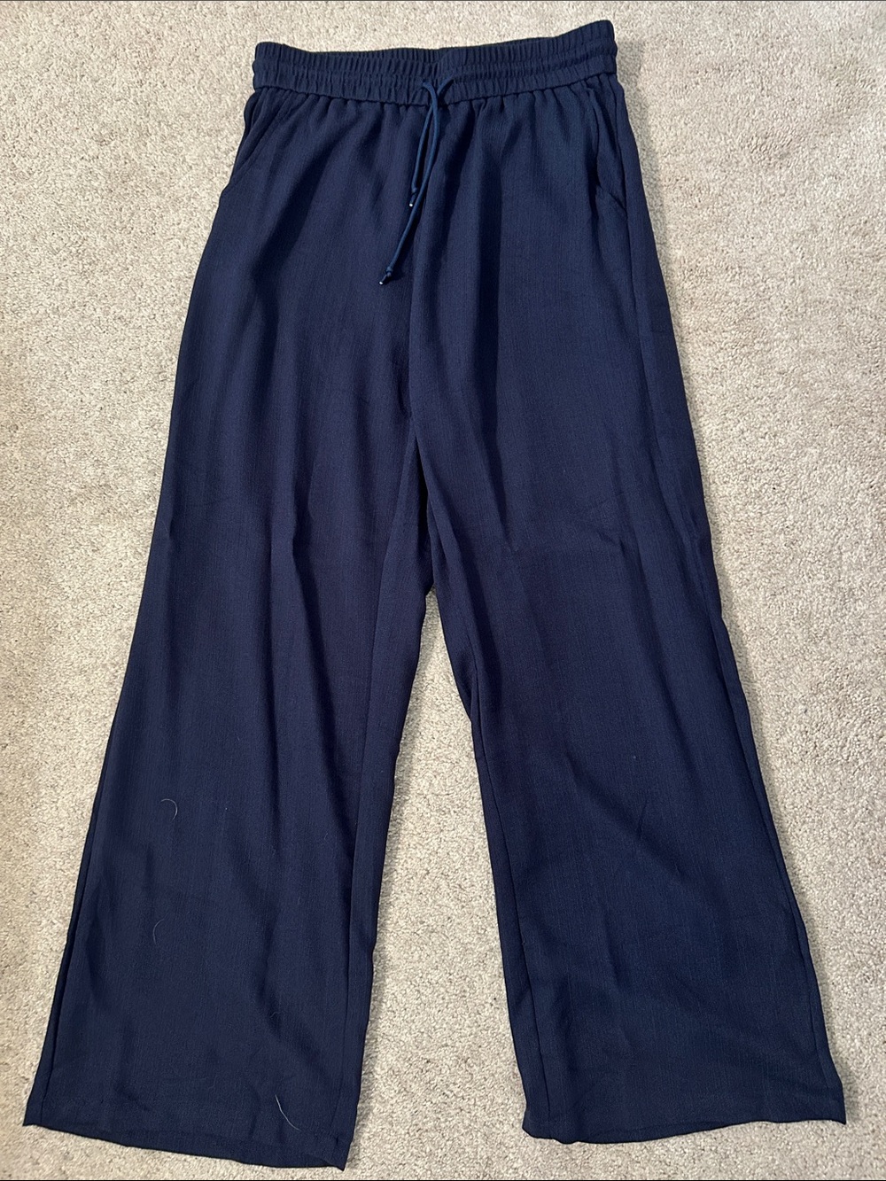 HALARA Navy Wide-Leg Drawstring Pants
